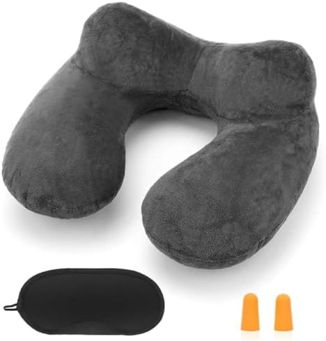 Inflatable Travel Pillow for Airplane Inflatable Neck Pillow for Traveling by HITSZS