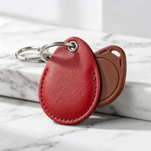 PAGOW 2.3x1.8in Key Fob Holder, PU Leather RFID Key Case Protector - Image 4