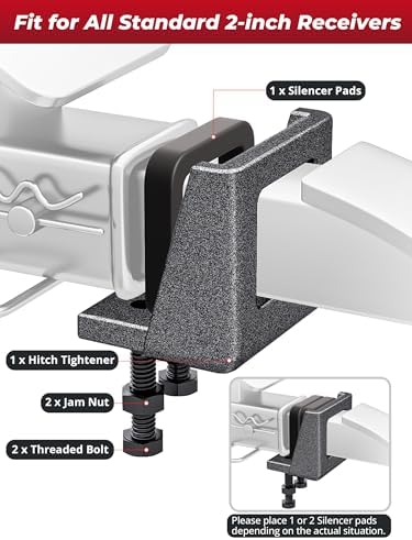 Anti-Rattle Hitch Clamp, 2 Inch Hitch Stabilizer - Image 3