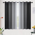 SimpleHome Ombre Black to Grey White Curtains by SimpleHome