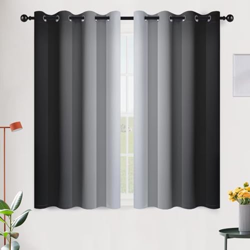 SimpleHome Ombre Black to Grey White Curtains by SimpleHome