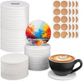50 Pack 4 inch Round Sublimation Ceramic Tiles by IHDYPPEW