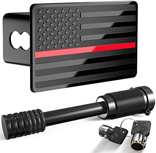 Heavy American Flag Metal Trailer Hitch Covers by TOEASYTY