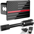Heavy American Flag Metal Trailer Hitch Covers by TOEASYTY