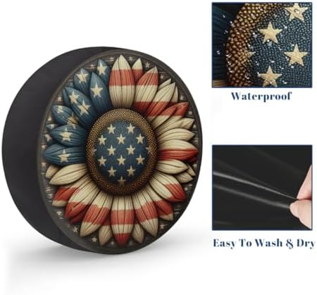 Flag Spare Tire Cover Waterproof Dust-Proof Spare Wheel Covers - Image 4