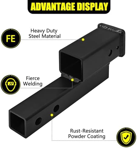 KAIRAY Trailer Receiver Hitch Riser Extender Adapter 2" Drop/Riser, 7500lbs - Image 4