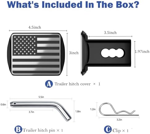 Heavy American Flag Metal Trailer Hitch Cover - Image 6