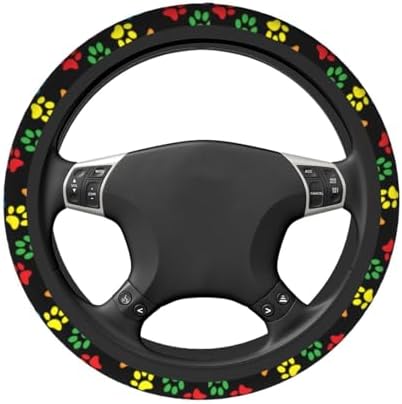 Paw Print Steering Wheel Cover Anti-Slip and Practical 14.5-15 Inch Universal - Image 7