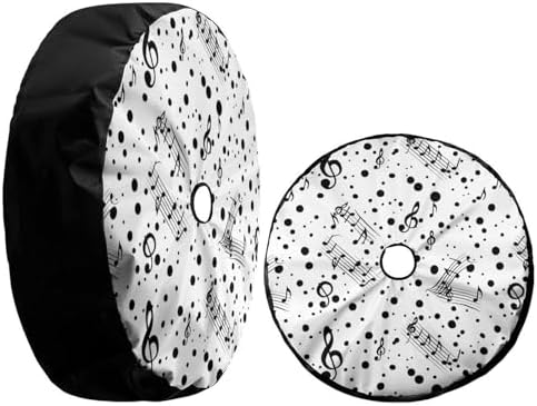 Black White Music Pattern Spare Tire Cover - Image 3