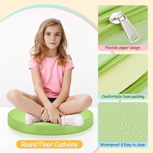 12 Pcs Floor Cushions kids, Macaron Color, 13.8 x 13.8 x 2 Inch - Image 3