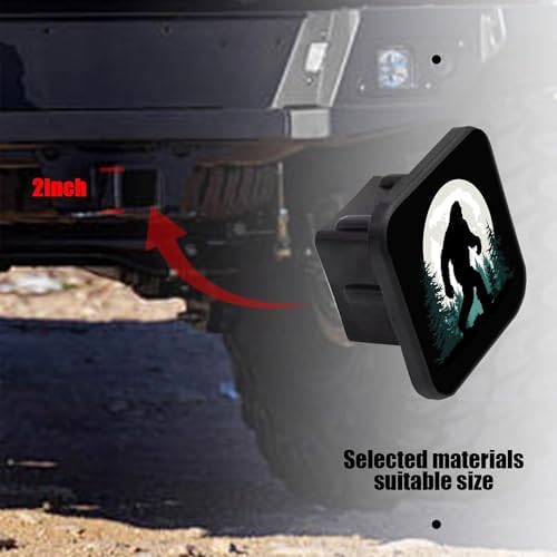 Trailer Hitch Cover Sasquatch Walking in a Forest Square 2 Inch Receiver Tube - Image 3