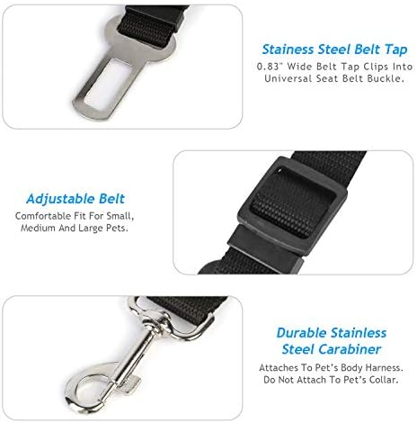 iMounTEK 2 Pack Adjustable Tangle Free Pet Safety Vehicle Seat Belt Lead Harness - Image 3