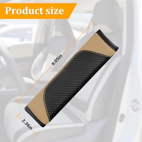 Osilly 2PCS Carbon Fiber Leather Seat Belt Shoulder Pads - Image 2
