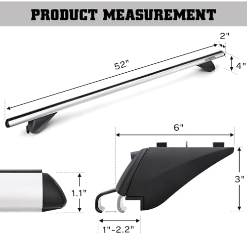 Aero Aluminum Universal Roof Rack Cross Bars, Existing Raised Side Rail - Image 4