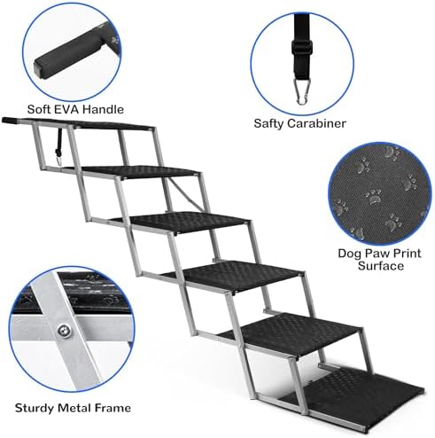 Foldable Dog Stairs for Car, 6 Steps - Image 3