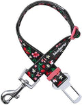Blueberry Pet 8 Patterns Cherry Garden Black Adjustable Dog Seat Belt Tether by BlueberryPet
