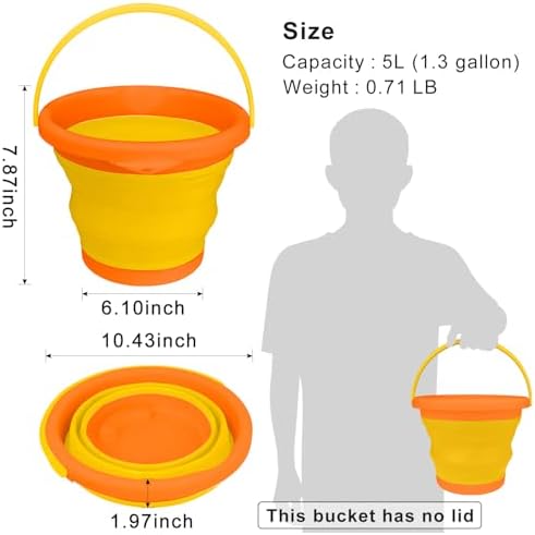 5L Collapsible Car Wash Bucket - Image 2
