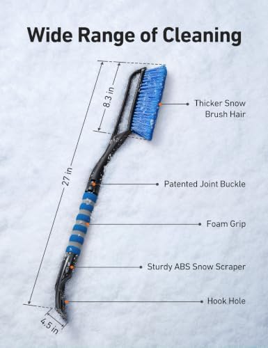 AstroAI 27" Detachable Snow Brush & Ice Scrapers - Image 2