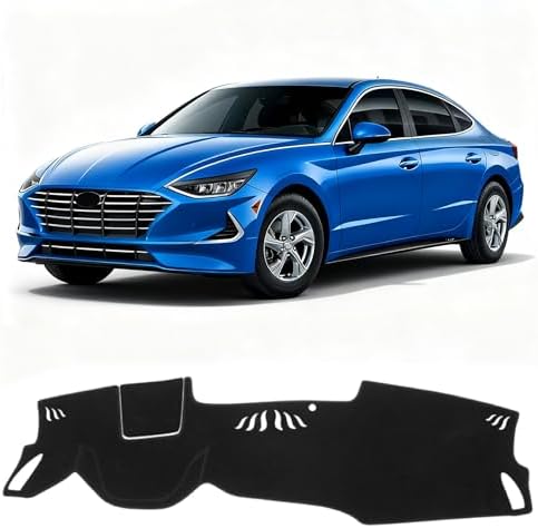 KUST Black Dash Cover for Hyundai Sonata 2020-2023 Polyester Dashboard Cover by KUST
