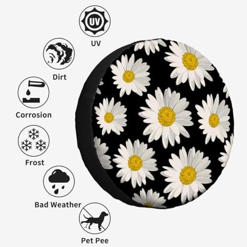 White Daisies Spare Tire Cover Wheel Covers - Image 4