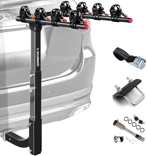 IKURAM R 4 Bike Hitch Mount Foldable Bicycle Carrier, Fits 2" Receiver by IKURAMR