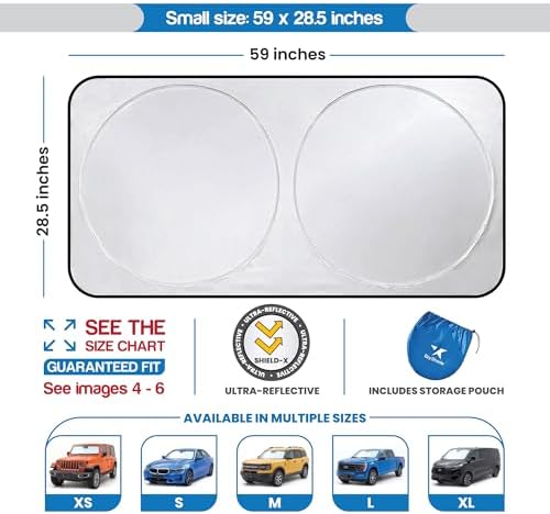 EzyShade Car Windshield Sun Shade. See Vehicle Size-Chart. Small Size - Image 3