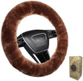 Soft Fluffy Sheepskin Car Steering Wheel Cover by OGLAND