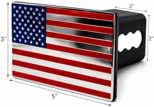 2" American Flag Metal Trailer Hitch Cover - Image 2
