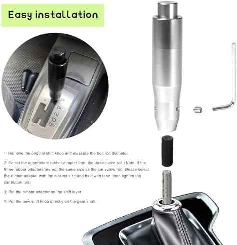 Automatic Shift Knob with Push Button, 5.7" Weighted Shifter Lever Handle Car - Image 5