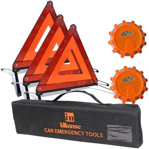 Emergency Roadside Reflective Triangles Warning Safety Kit by iMonse