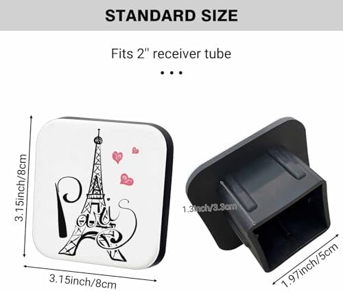 Swono 2 inch Auto Hitch Cap Romantic Tower Rubber Trailer Hitch Receiver Cap - Image 2