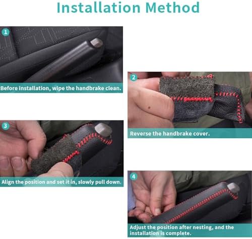 Black Red Handbrake Cover Compatible - Image 7