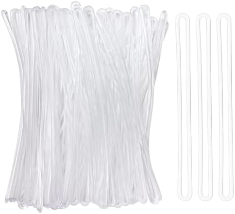 100 Pack Clear Plastic Luggage Straps, Worm Loops by SBYURE