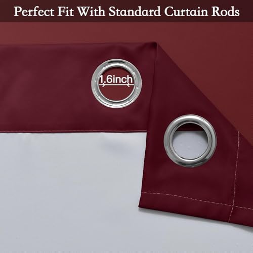 SimpleHome Ombre Curtains Red to Grey White - Image 4