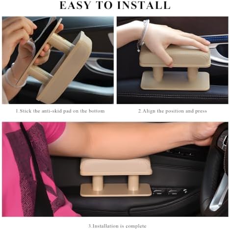 Car Armrest Pad, Adjustable Height Left Elbow Support Anti-Fatigue Car Door Arm - Image 3