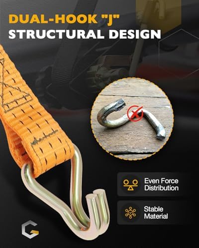 Rack Ratchet Straps, Ladder Rack Straps, Truck/Lumber/Pipe/Roof Rack Straps - Image 6