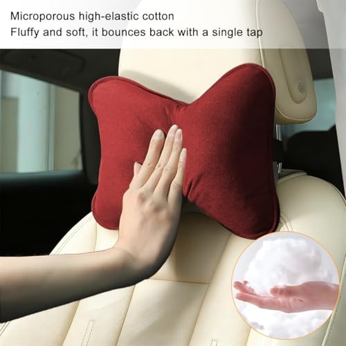 Car Headrest Pillow, Suede Soft Comfortable Breathable Vehicle Seat Neck - Image 3