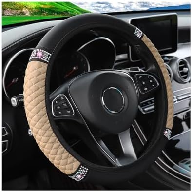 Osilly 15 Inch Rhinestone Leather Steering Wheel Cover by Osilly
