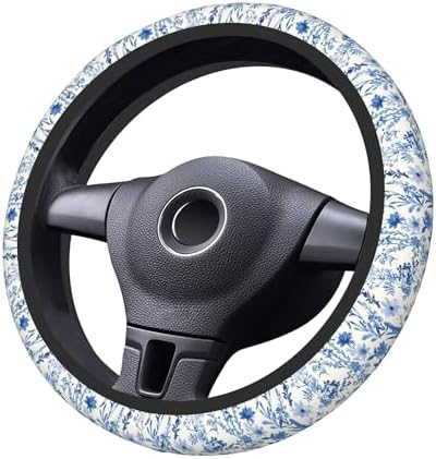 Blue Floral Steering Wheel Cover - Image 4