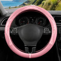 Pink Patterned Leather Patchwork Steering Wheel Cover, 14.5-15 Inch Universal by ExquisiteCarAccessories
