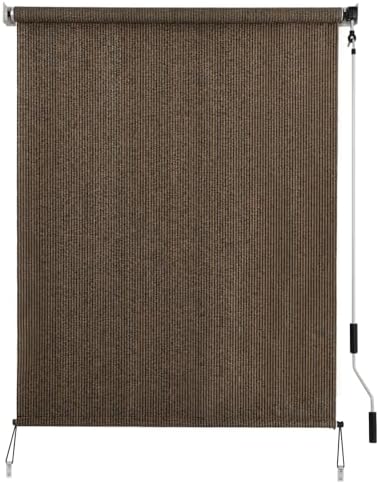 SMONTER Outdoor Sunshade Roller Shade 4'W x 8'H, Exterior Cordless Roll Up by SMONTER