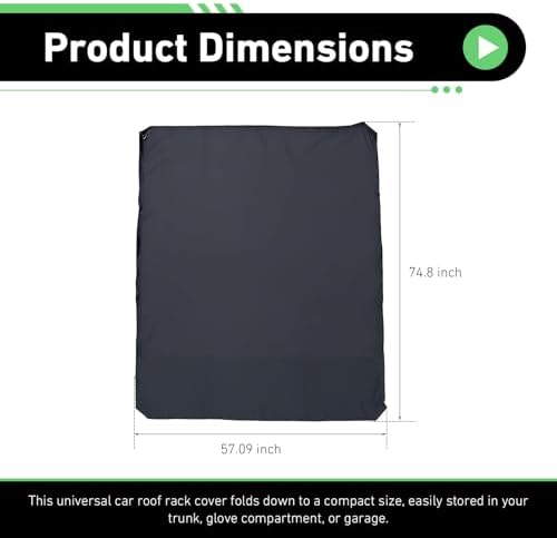 Car Roof Rack Cover, 74.8" x 57" Waterproof Vehicle Rooftop Luggage Cover - Image 2