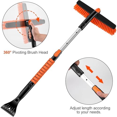 34'' to 41'' Extendable Snow Brush, Ice Scraper - Image 4