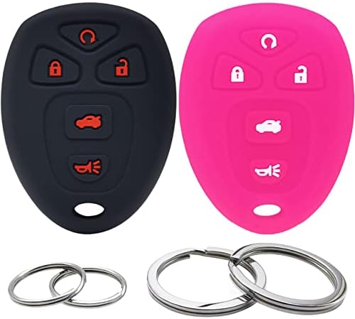2Pcs Silicone 5Buttons Key Fob Cover Remote Case Protector Skin Compatible by GFDesign