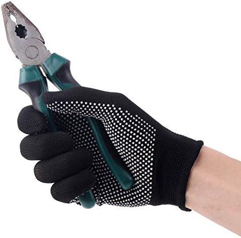 COOHORN 12Pairs Work Gloves Anti-slip Knitted Stretchy Cloth Glove Thin Moist - Image 3