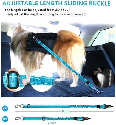 AUBELL Dog Seat Belt for Car, Updated 3-in-1 Bungee Dog Car Harness - Image 6