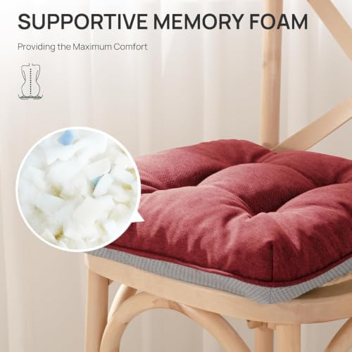 Love's cabin Memory Foam Chair Cushions Set of 4, 15.5 Inch - Image 3