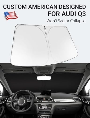 Proadsy Custom Fit 2015-2018 Audi Q3 Windshield Sun Shade, Blocks Heat - Image 2