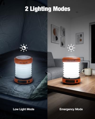 THORFIRE Hand Crank Camping Lantern 2 Pack, 2-in-1 Collapsible LED Light - Image 7