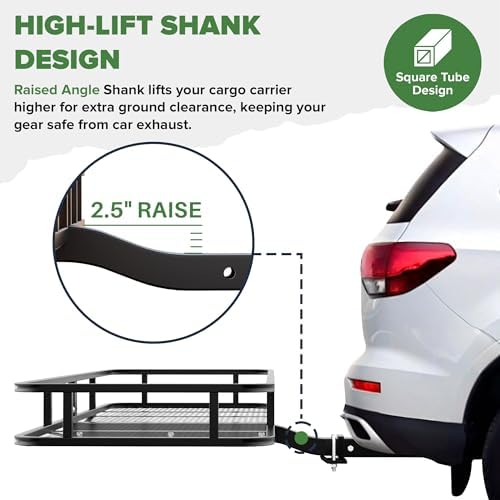 ARKSEN 60" x 23" x 5.5" Hitch Cargo Carrier, 500 Lbs Capacity Luggage Rack - Image 2